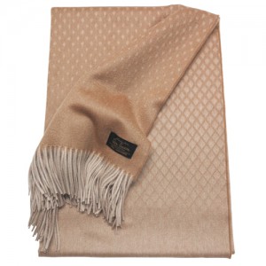 Плед GLEN SAXON Diamond Natur Sand, кашемир, 147х183 см