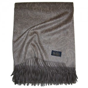 Плед GLEN SAXON Paisley Mink Natural, кашемир, 147х183 см