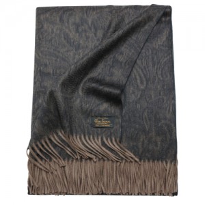 Плед GLEN SAXON Paisley Mink Black, кашемир, 147х183 см