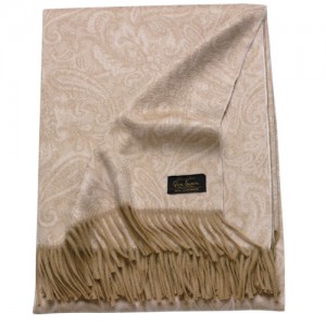Плед GLEN SAXON Paisley Shell Pink, кашемир, 147х183 см