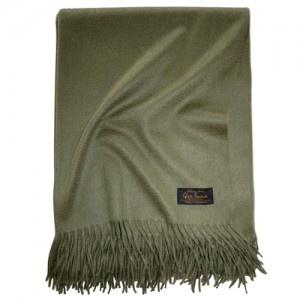 Плед GLEN SAXON Uni Spanish Olive, кашемир, 130х180 см