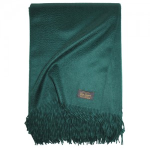 Плед GLEN SAXON Uni Tartan Green, кашемир, 130х180 см