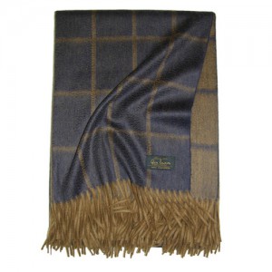 Плед GLEN SAXON Garda Camel Navy, кашемир, 130х180 см