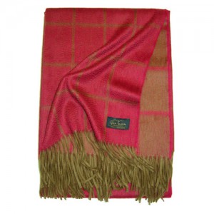 Плед GLEN SAXON Garda Camel Carmine, кашемир, 130х180 см