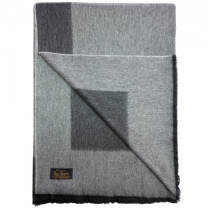 Плед GLEN SAXON Border Black-fl.Grey, кашемир, 150х200 см